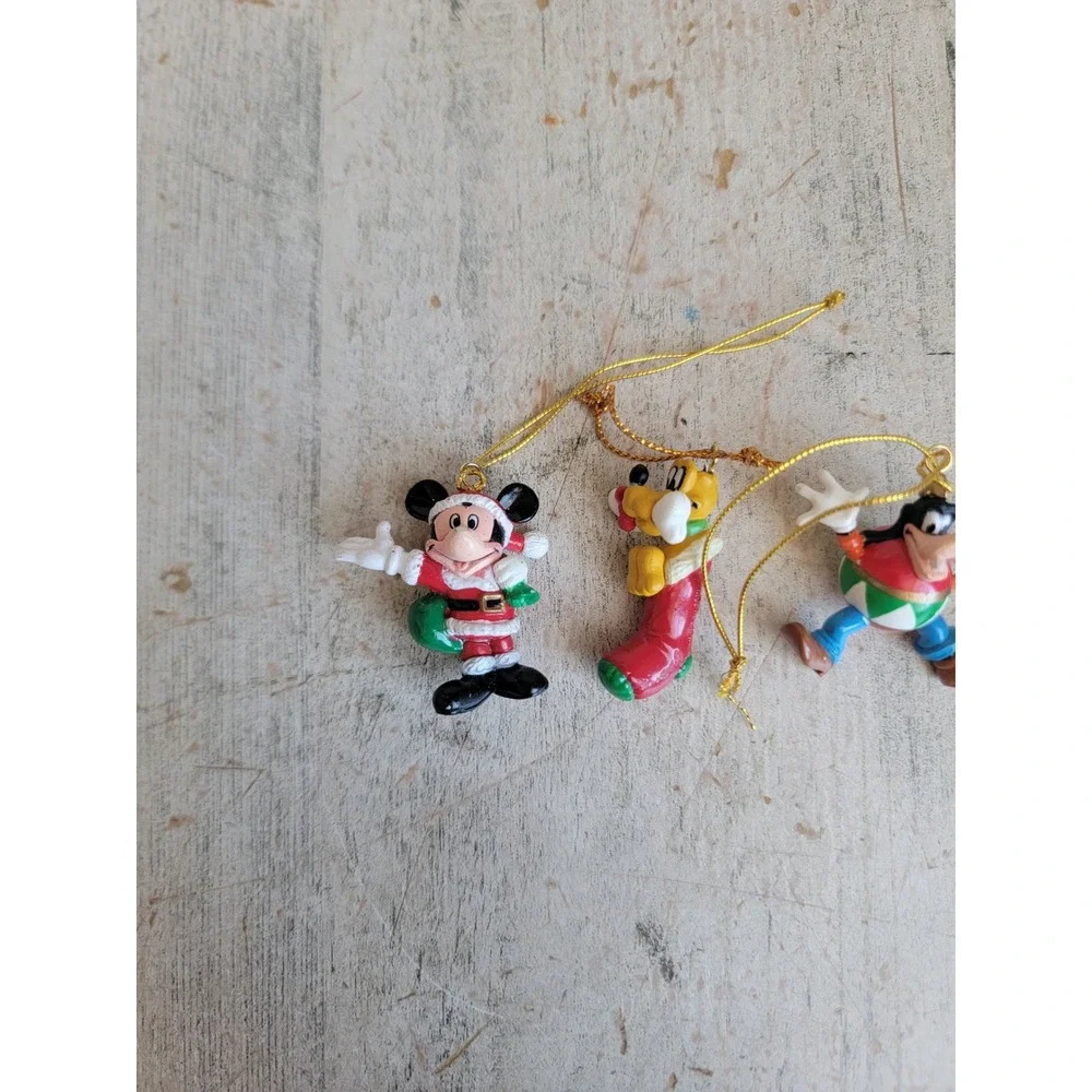 Disney AS IS mini Mickey mouse goofy plush Xmas ornament set ball home decor